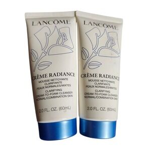 Lancome Creme Radiance Clarifying Cream Foam Cleanser Normal Combination Skin 2X